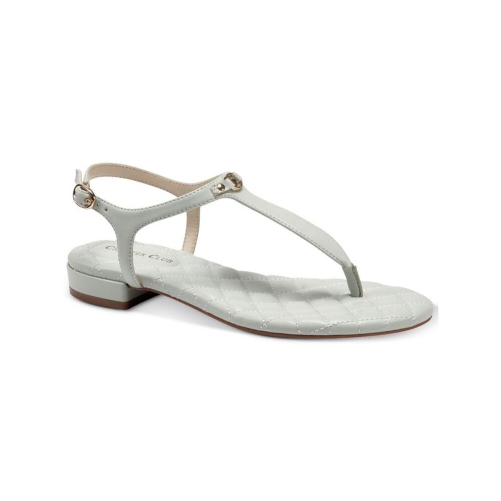 CHARTER CLUB Womens Green Carinna Round Toe Block Heel Thong Sandals Shoes 5 M